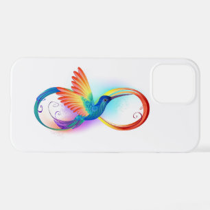 Regenboogvogel met oneindige symbolen iPhone 12 hoesje