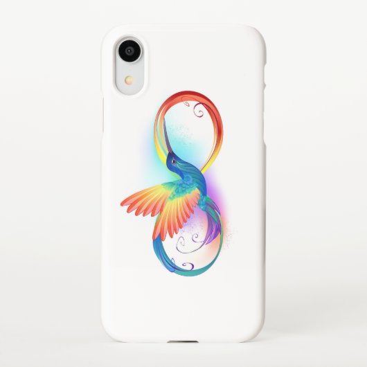 Regenboogvogel met oneindige symbolen iPhone hoesje (Achterkant)