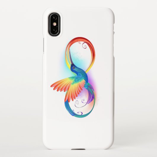 Regenboogvogel met oneindige symbolen iPhone hoesje (Achterkant)
