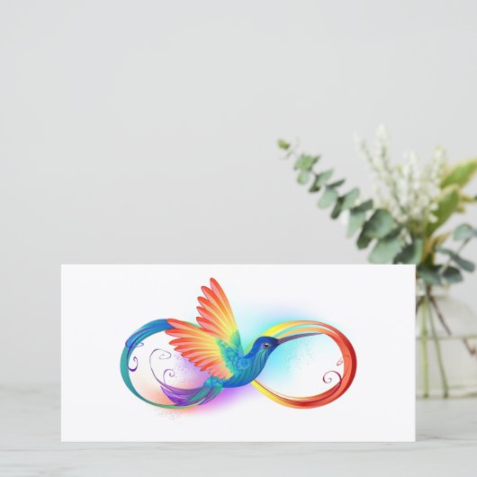 Regenboogvogel met oneindige symbolen kaart (Staand voorkant)