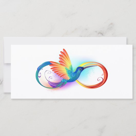 Regenboogvogel met oneindige symbolen kaart (Voorkant)