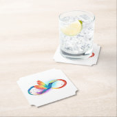 Regenboogvogel met oneindige symbolen kartonnen onderzetters (Insitu)