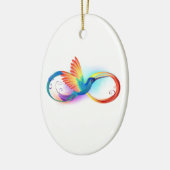 Regenboogvogel met oneindige symbolen keramisch ornament (Links)
