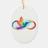 Regenboogvogel met oneindige symbolen keramisch ornament (Achterkant)