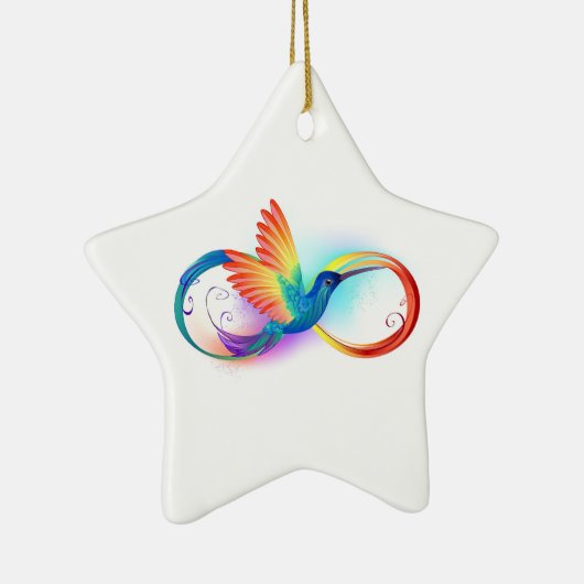Regenboogvogel met oneindige symbolen keramisch ornament (Rechts)