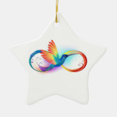Regenboogvogel met oneindige symbolen keramisch ornament (Voorkant)