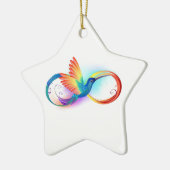 Regenboogvogel met oneindige symbolen keramisch ornament (Links)