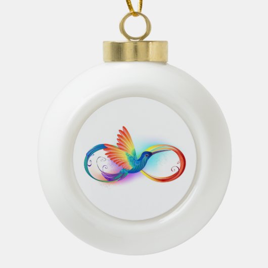 Regenboogvogel met oneindige symbolen keramische bal ornament (Voorkant)