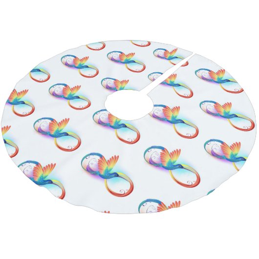 Regenboogvogel met oneindige symbolen kerstboom rok (Gekanteld)