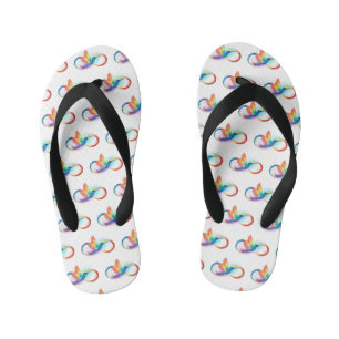 Regenboogvogel met oneindige symbolen kinder teenslippers