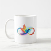 Regenboogvogel met oneindige symbolen koffiemok (Links)