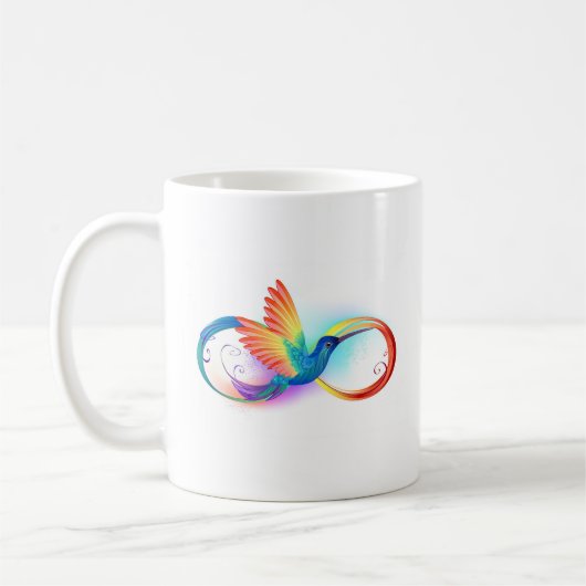 Regenboogvogel met oneindige symbolen koffiemok (Links)