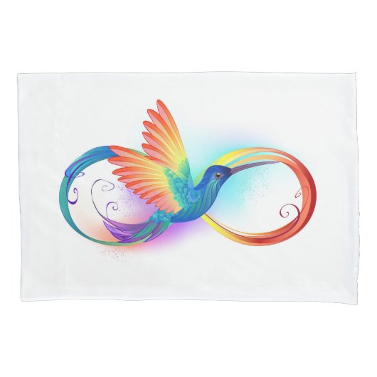 Regenboogvogel met oneindige symbolen kussensloop (Voorkant)