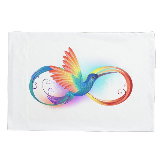 Regenboogvogel met oneindige symbolen kussensloop (Achterkant-Links)