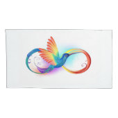 Regenboogvogel met oneindige symbolen kussensloop (Achterkant-Rechts)