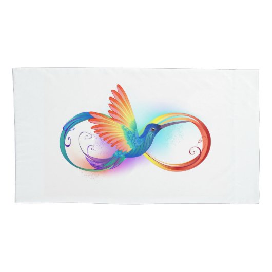 Regenboogvogel met oneindige symbolen kussensloop (Achterkant-Rechts)
