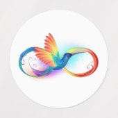 Regenboogvogel met oneindige symbolen labels (Design 2)