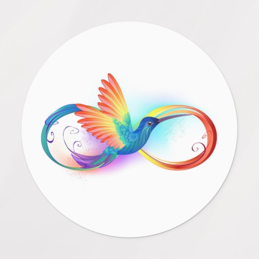 Regenboogvogel met oneindige symbolen labels (Design 1)