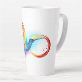 Regenboogvogel met oneindige symbolen latte mok (Rechterhoek)