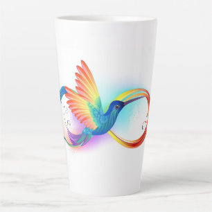 Regenboogvogel met oneindige symbolen latte mok