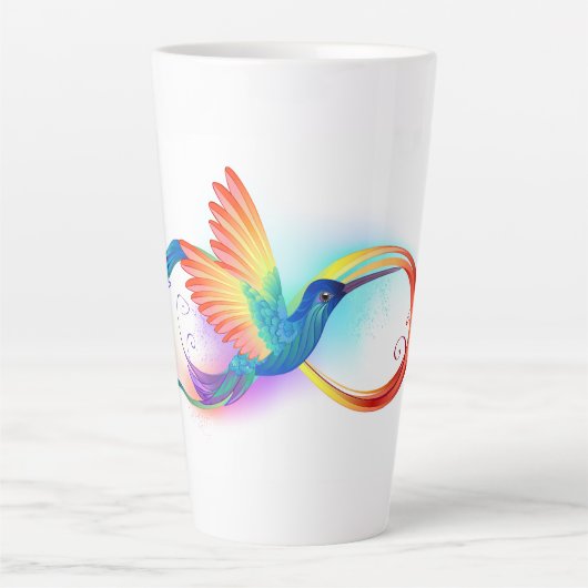 Regenboogvogel met oneindige symbolen latte mok (Voorkant)