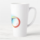 Regenboogvogel met oneindige symbolen latte mok (Rechts)