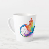 Regenboogvogel met oneindige symbolen latte mok (Linkerhoek)