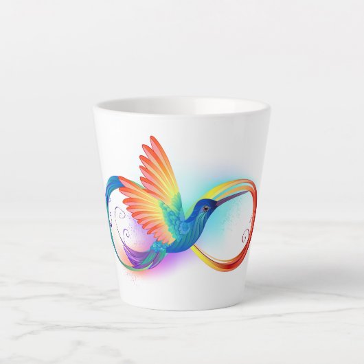 Regenboogvogel met oneindige symbolen latte mok (Voorkant)