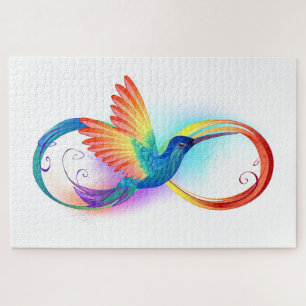 Regenboogvogel met oneindige symbolen legpuzzel