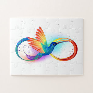 Regenboogvogel met oneindige symbolen legpuzzel