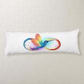 Regenboogvogel met oneindige symbolen lichaamskussen (Achterkant)