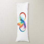 Regenboogvogel met oneindige symbolen lichaamskussen (Voorkant Verticaal)