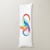 Regenboogvogel met oneindige symbolen lichaamskussen (Achterkant (Verticaal))