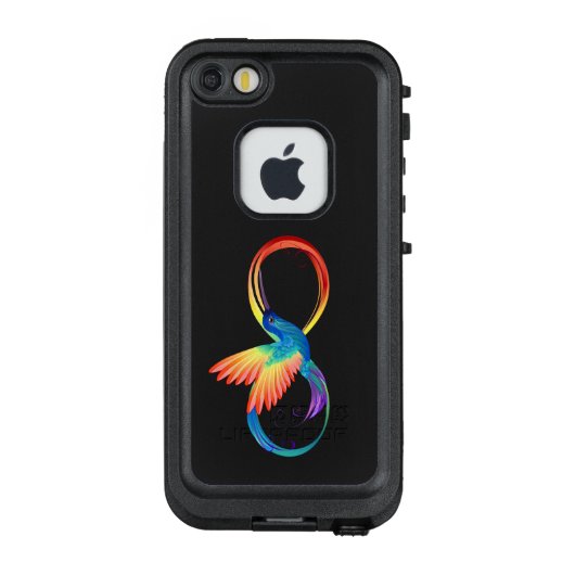 Regenboogvogel met oneindige symbolen LifeProof iPhone hoesje (Achterkant)