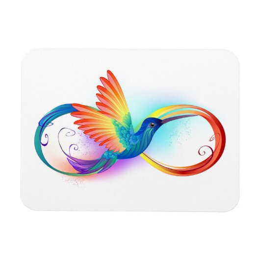 Regenboogvogel met oneindige symbolen magneet (Horizontaal)
