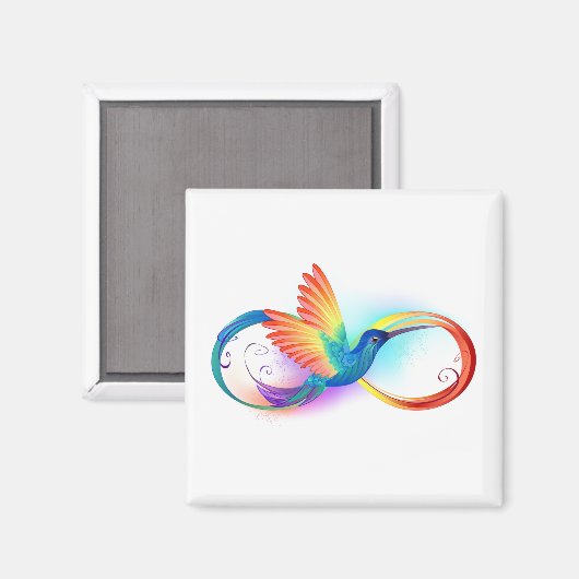 Regenboogvogel met oneindige symbolen magneet (Voorkant / Achterkant)