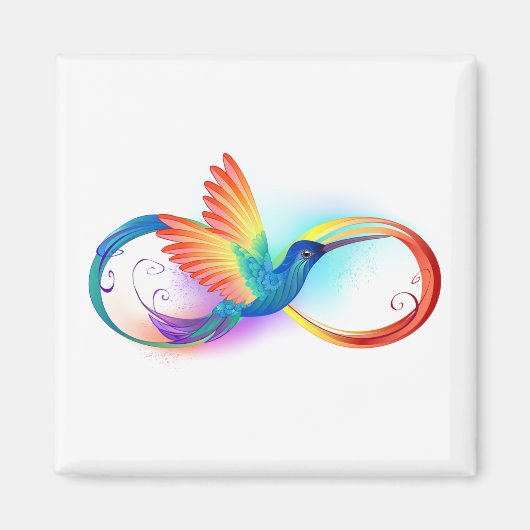 Regenboogvogel met oneindige symbolen magneet (Voorkant)