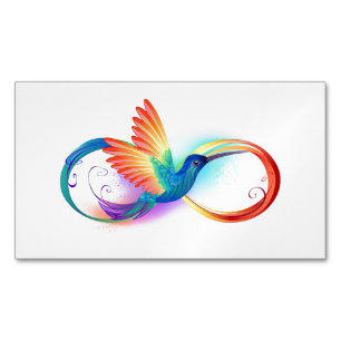 Regenboogvogel met oneindige symbolen magnetisch visitekaartje