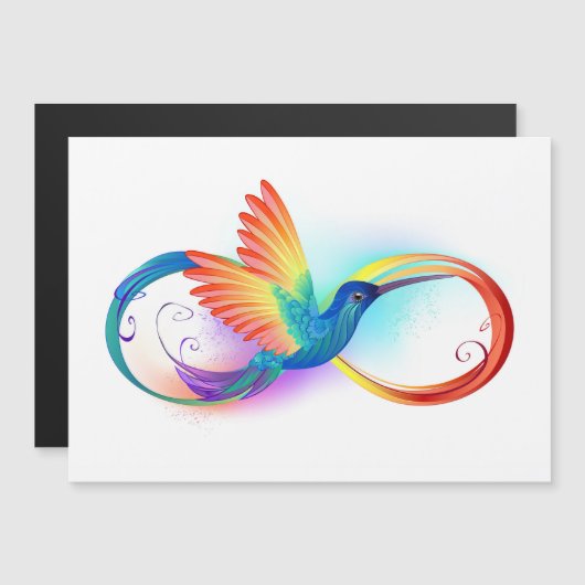 Regenboogvogel met oneindige symbolen magnetische uitnodiging (Voorkant / Achterkant)