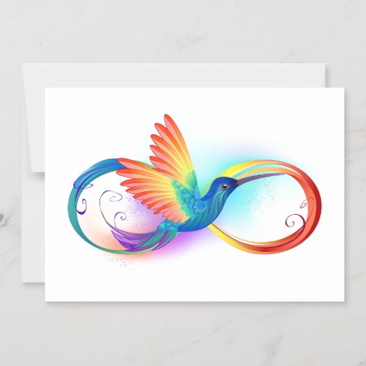 Regenboogvogel met oneindige symbolen magnetische uitnodiging (Voorkant)
