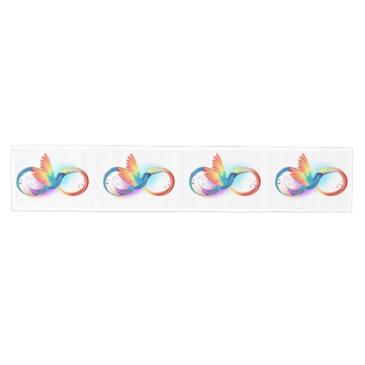 Regenboogvogel met oneindige symbolen medium tafelloper (Horizontaal)