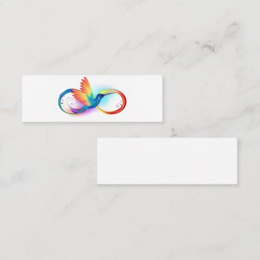 Regenboogvogel met oneindige symbolen mini visitekaartje (Voorkant / Achterkant)