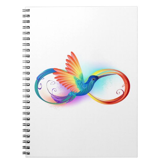 Regenboogvogel met oneindige symbolen notitieboek (Voorkant)