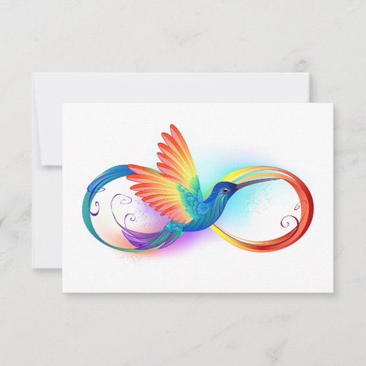 Regenboogvogel met oneindige symbolen notitiekaartje (Voorkant)