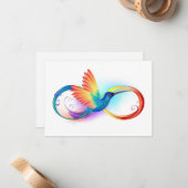 Regenboogvogel met oneindige symbolen notitiekaartje (Voorkant / Achterkant in situ)