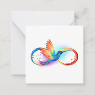 Regenboogvogel met oneindige symbolen notitiekaartje