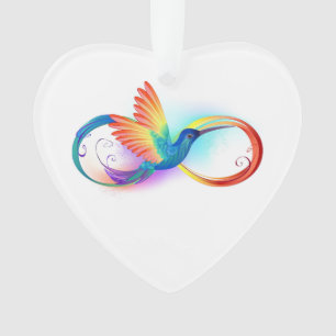 Regenboogvogel met oneindige symbolen ornament