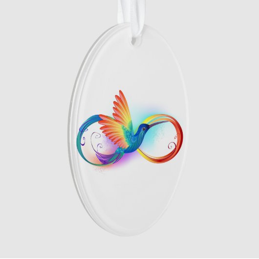Regenboogvogel met oneindige symbolen ornament (voorkant)