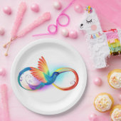Regenboogvogel met oneindige symbolen papieren bordje (Feest)