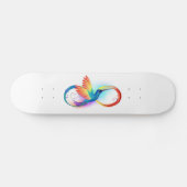 Regenboogvogel met oneindige symbolen persoonlijk skateboard (Horizontaal)